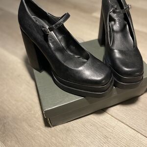 Black Mary Jane Platform Heels